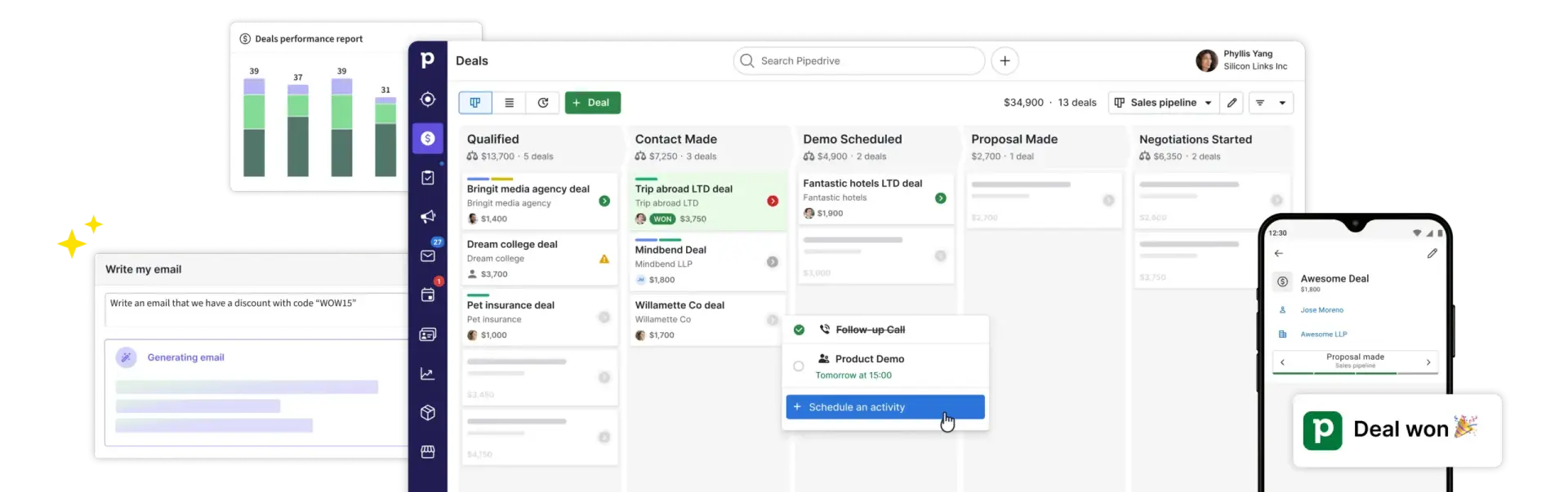 Raportare asistată de AI în Pipedrive